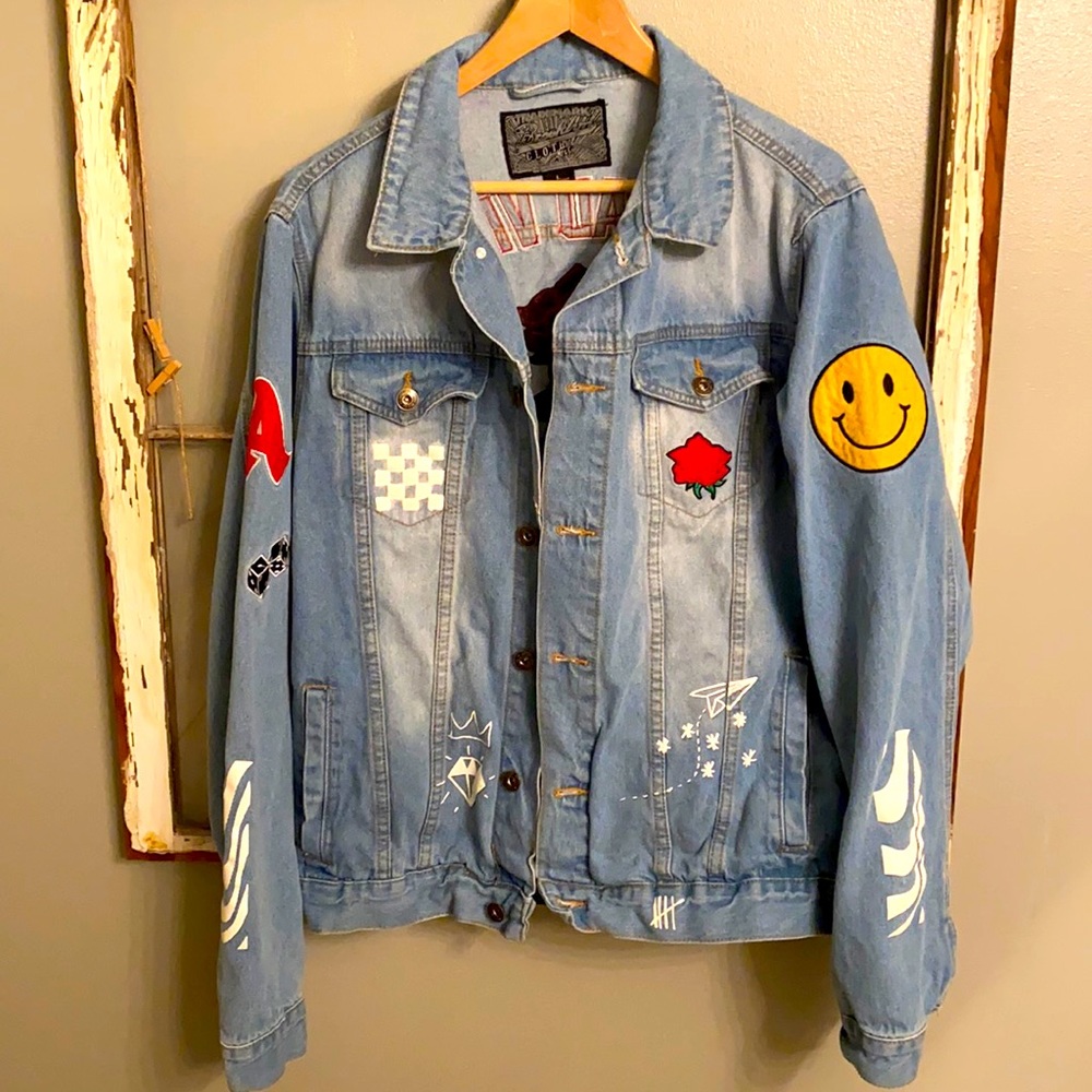 ‘Good Vibes’ Denim Jacket Large